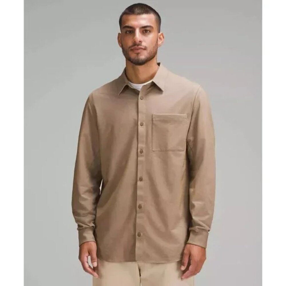 NWOT LULULEMON Commission LS Oxford Shirt ALSC/WHT Allspice SMALL MEDIUM